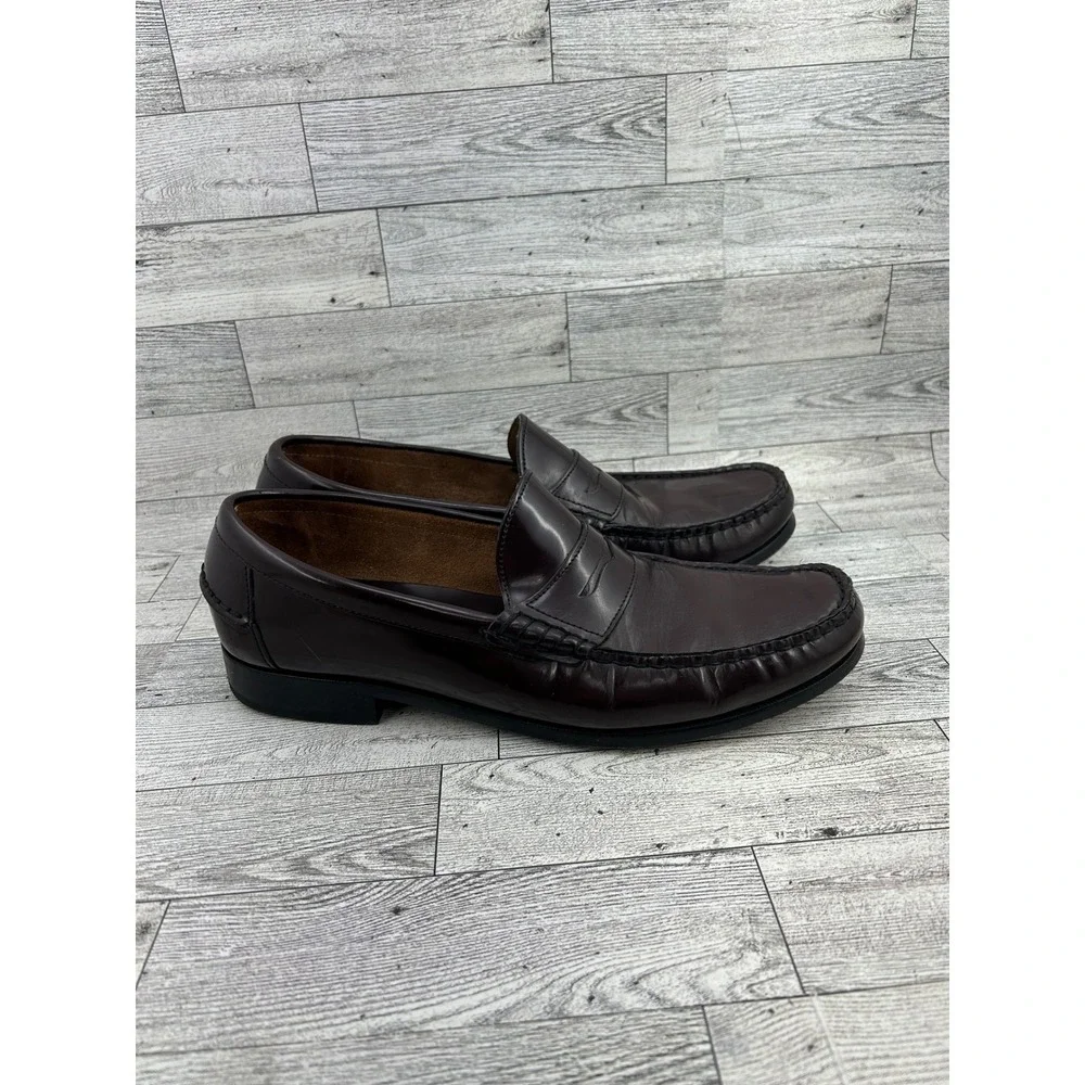 Florsheim Men 17058 Burgundy Leather Penny Loafers‎ Sz 9.5D Slip On Shoes